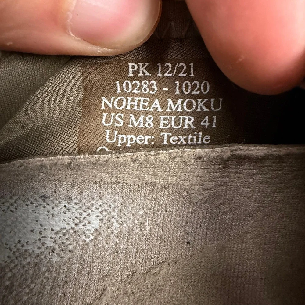 OluKai Nohea Moku Mens 8 Tan Brown Mesh Drop-In Heel Boat Shoes 10283-1020